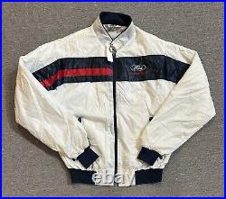 Vintage Ford Windbreaker Jacket Size M Detroit Grand Prix Logo USA Collectible