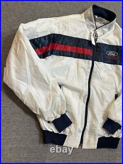 Vintage Ford Windbreaker Jacket Size M Detroit Grand Prix Logo USA Collectible