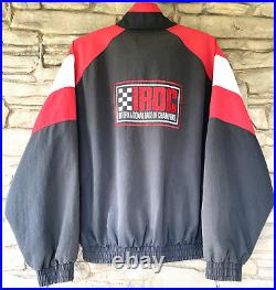 Vintage IROC Jacket Mens LARGE DGP Detroit Grand Prix USA Black Red White RARE