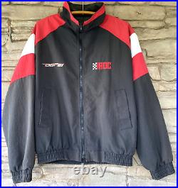 Vintage IROC Jacket Mens LARGE DGP Detroit Grand Prix USA Black Red White RARE