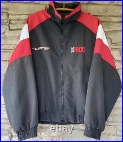 Vintage IROC Jacket Mens LARGE DGP Detroit Grand Prix USA Black Red White RARE