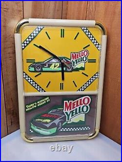 Vintage Mello Yello Grand Prix Clock RARE SODA POP ADVERTISING
