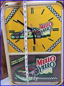 Vintage Mello Yello Grand Prix Clock RARE SODA POP ADVERTISING