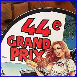 Vintage Monaco Grand Prix Porcelain Gas Oil Racing 44e Marlboro Shell Track Sign