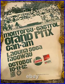 Vintage Monterey Castrol Grand Prix Can-Am Laguna Deca Raceway Poster 22x 17