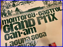 Vintage Monterey Castrol Grand Prix Can-Am Laguna Deca Raceway Poster 22x 17