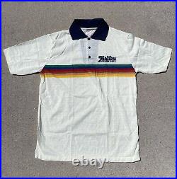 Vintage NOS Rainbow Polo Polo Striped Shirt Malibu Grand Prix size L DEADSTOCK