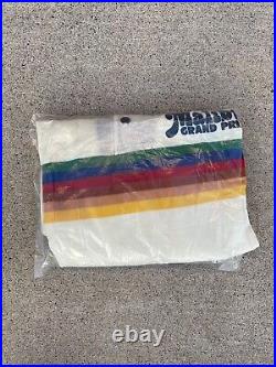 Vintage NOS Rainbow Polo Polo Striped Shirt Malibu Grand Prix size L DEADSTOCK