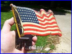 Vintage Plate topper US flag HARLEY KNUCKLEHEAD FLATHEAD PANHEAD BOBBER HOT ROD