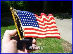 Vintage Plate topper US flag HARLEY KNUCKLEHEAD FLATHEAD PANHEAD BOBBER HOT ROD