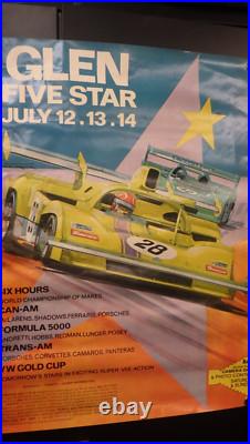 Vintage Poster 1974 Five Star Race Watkins Glen 22x28Formula One Michael Turner