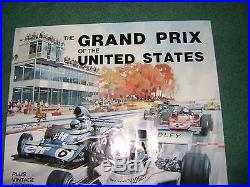 Vintage Racing Poster The Grand Prix Of The United States Waktins Glen