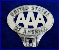 Vintage United States AAA Grille Badge Emblem License Plate Bumper Topper AMC GM
