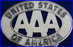 Vintage United States AAA Grille Badge Emblem License Plate Bumper Topper AMC GM