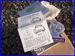 Vintage nos 50s chrome AAA award auto emblem badge gm ford chevy rat rod pontiac