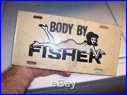Vintage original GM Fisher Body Pinup girl license plate Guide chevy camaro z28