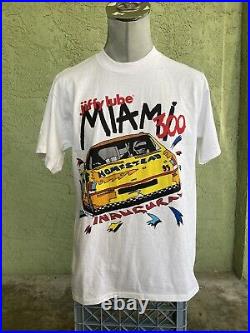 Vintage single stitch NWT DEADSTOCK! 1995 MIAMI FLORIDA Racing Sz L USA SHIRT