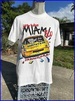 Vintage single stitch NWT DEADSTOCK! 1995 MIAMI FLORIDA Racing Sz L USA SHIRT