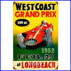 West Coast Grand Prix Long Beach 24 Heavy Duty USA Made Metal Advertising Sign