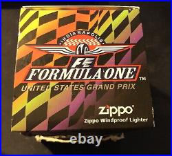 Zippo Lighter Formula One US Grand Prix Design With Box And Tin Collectible